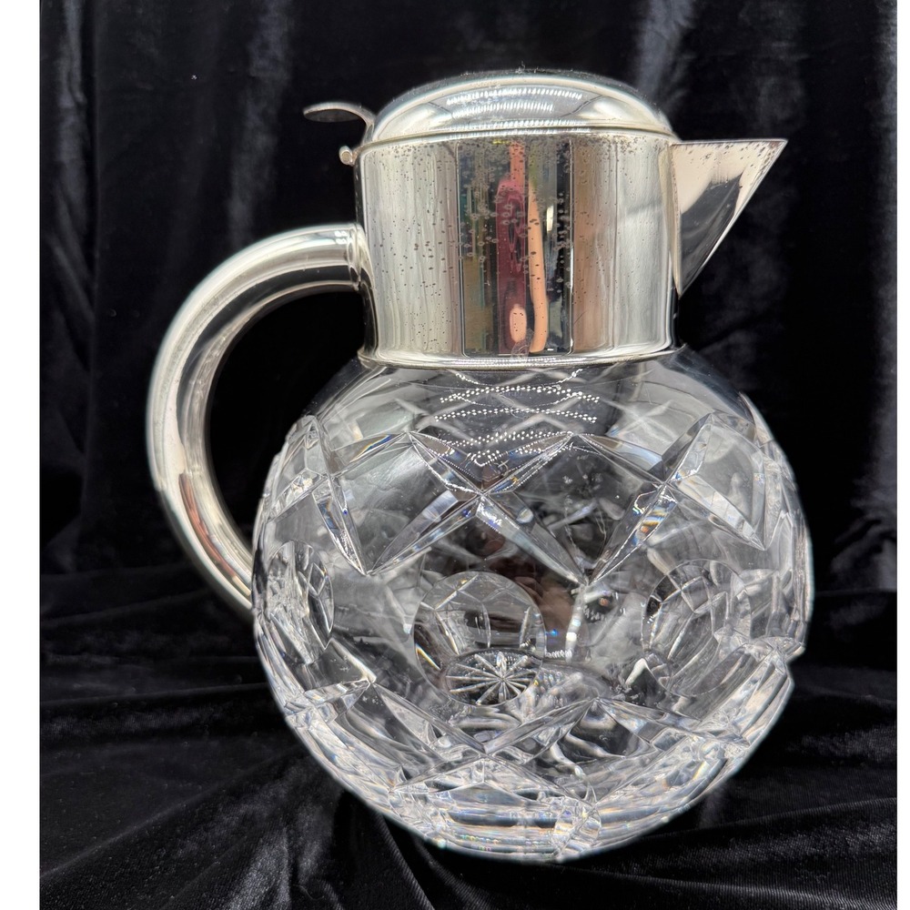 Württemberg Cooling Pitcher Silver Cut Crystal HKE mid -20th century